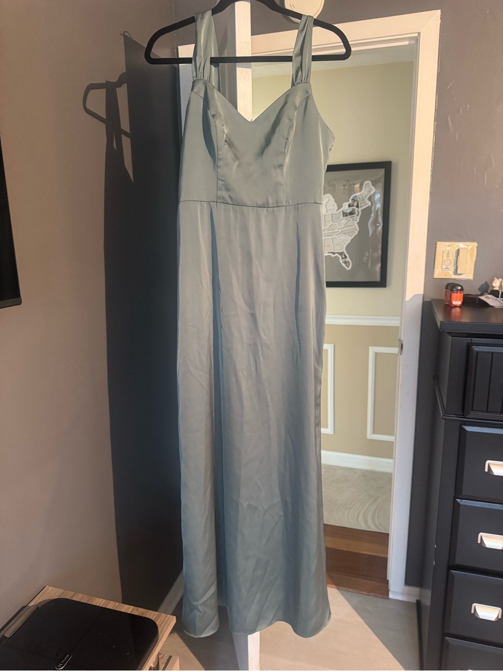 Azazie Sage Green Strappy Maxi Dress